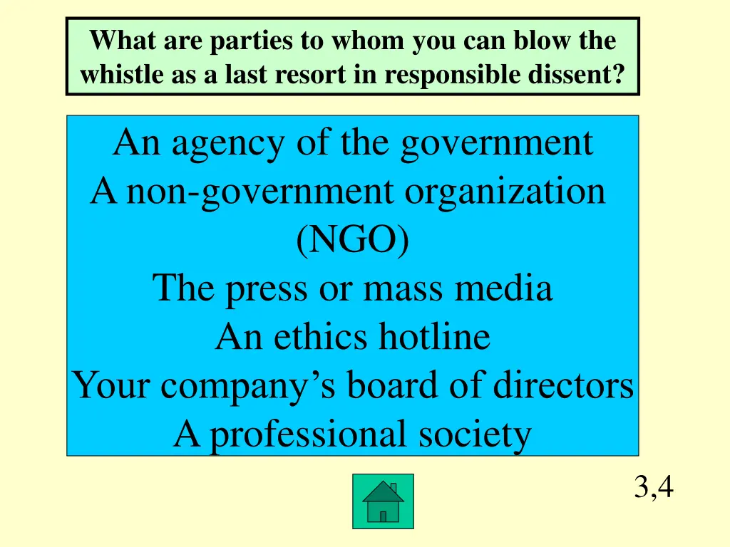 what are parties to whom you can blow the whistle