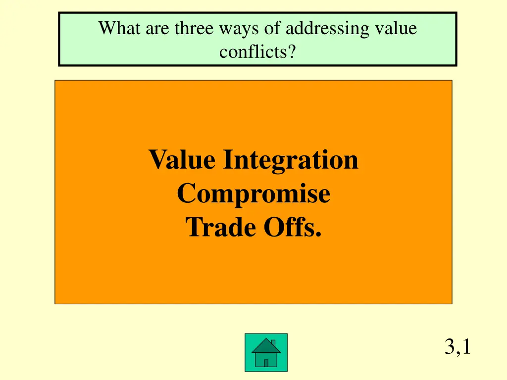 what are three ways of addressing value conflicts
