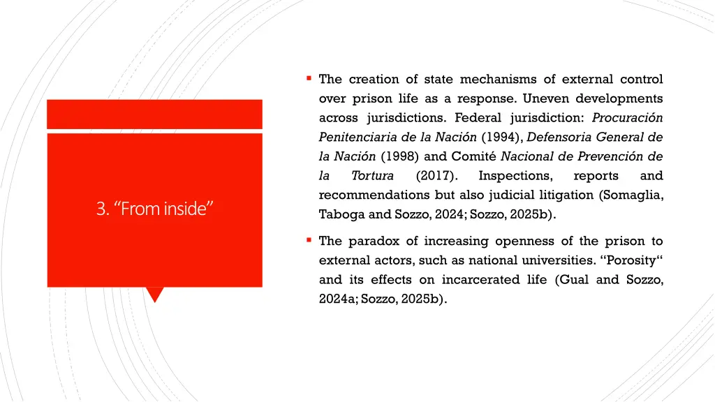 the creation of state mechanisms of external