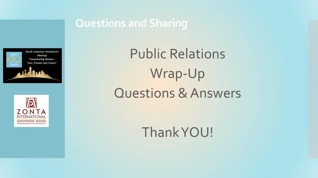 questions and sharing