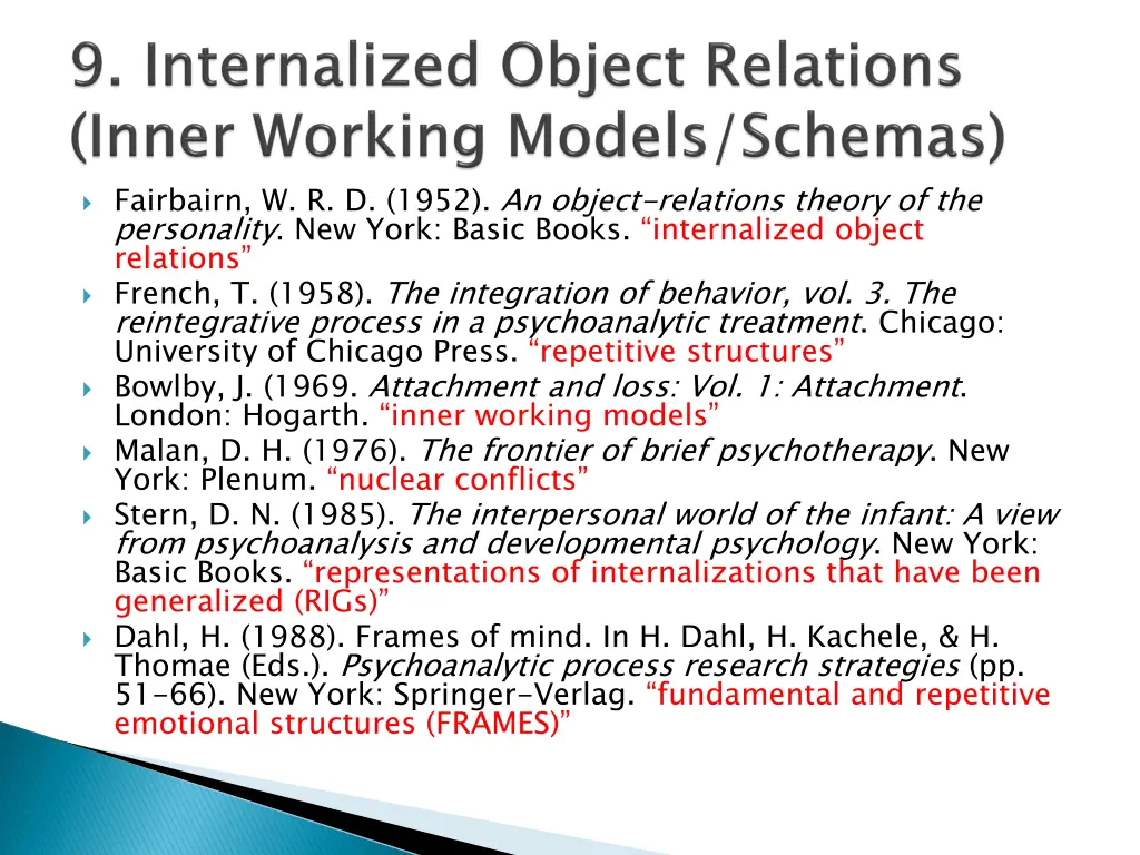 fairbairn w r d 1952 an object relations theory