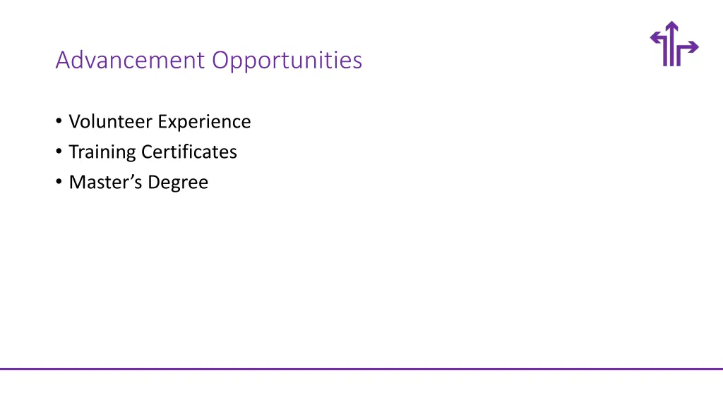 advancement opportunities