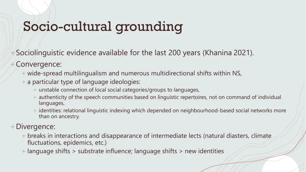 socio cultural grounding