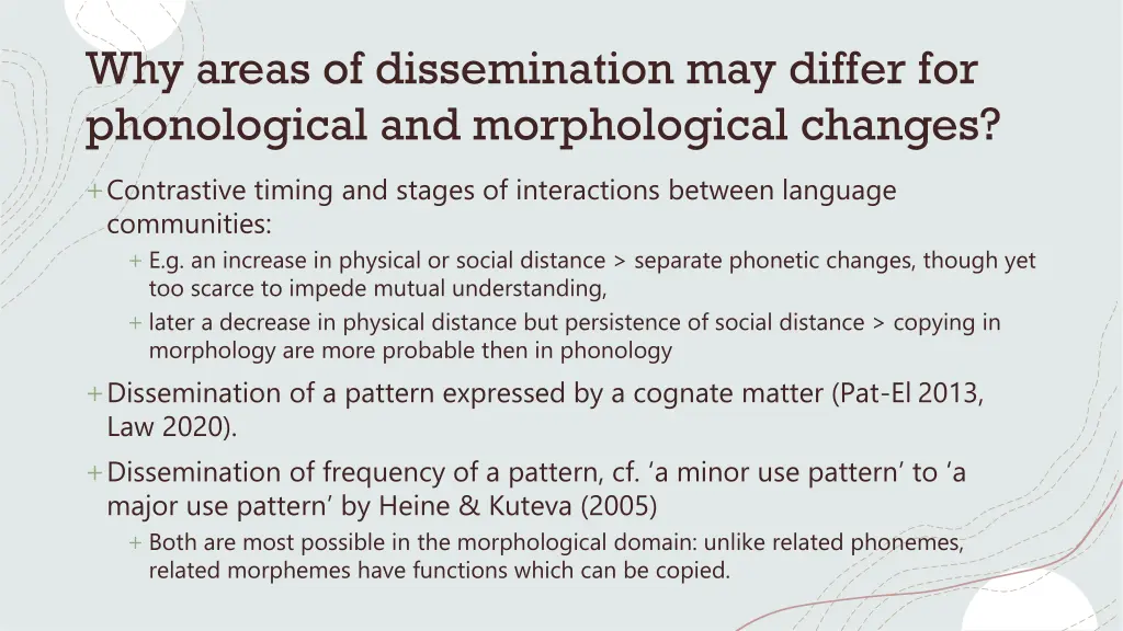 why areas of dissemination may differ