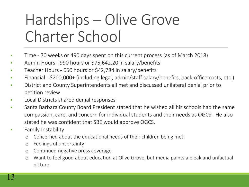 hardships olive grove charter school