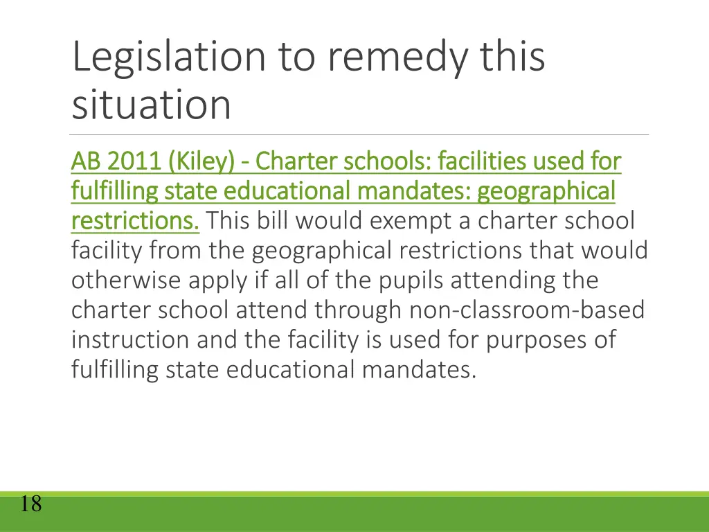 legislation to remedy this situation