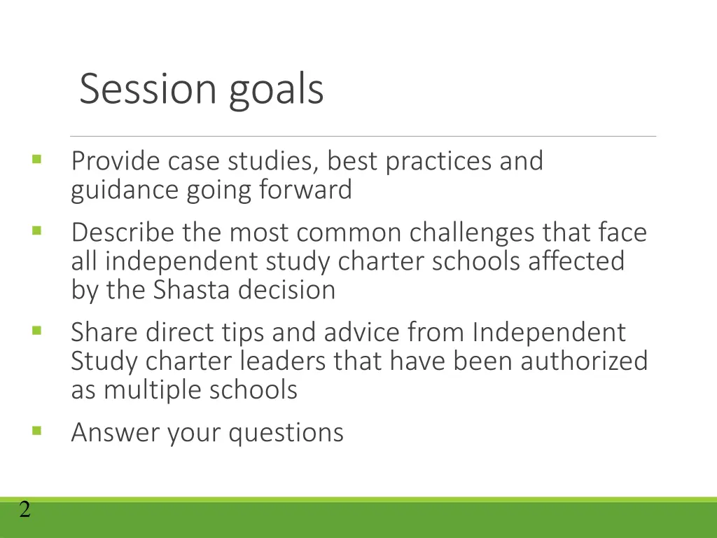 session goals