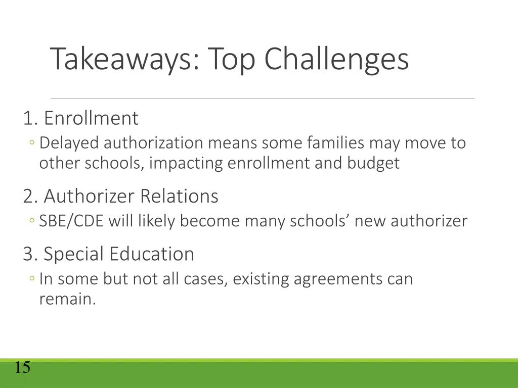 takeaways top challenges