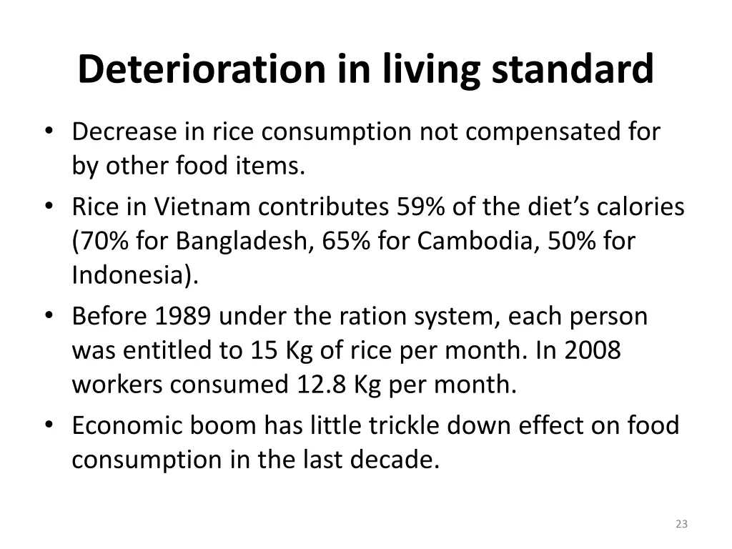 deterioration in living standard 1