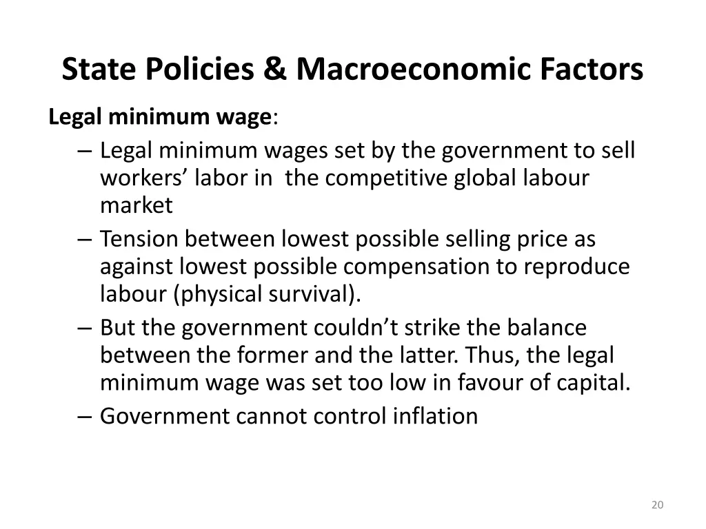 state policies macroeconomic factors