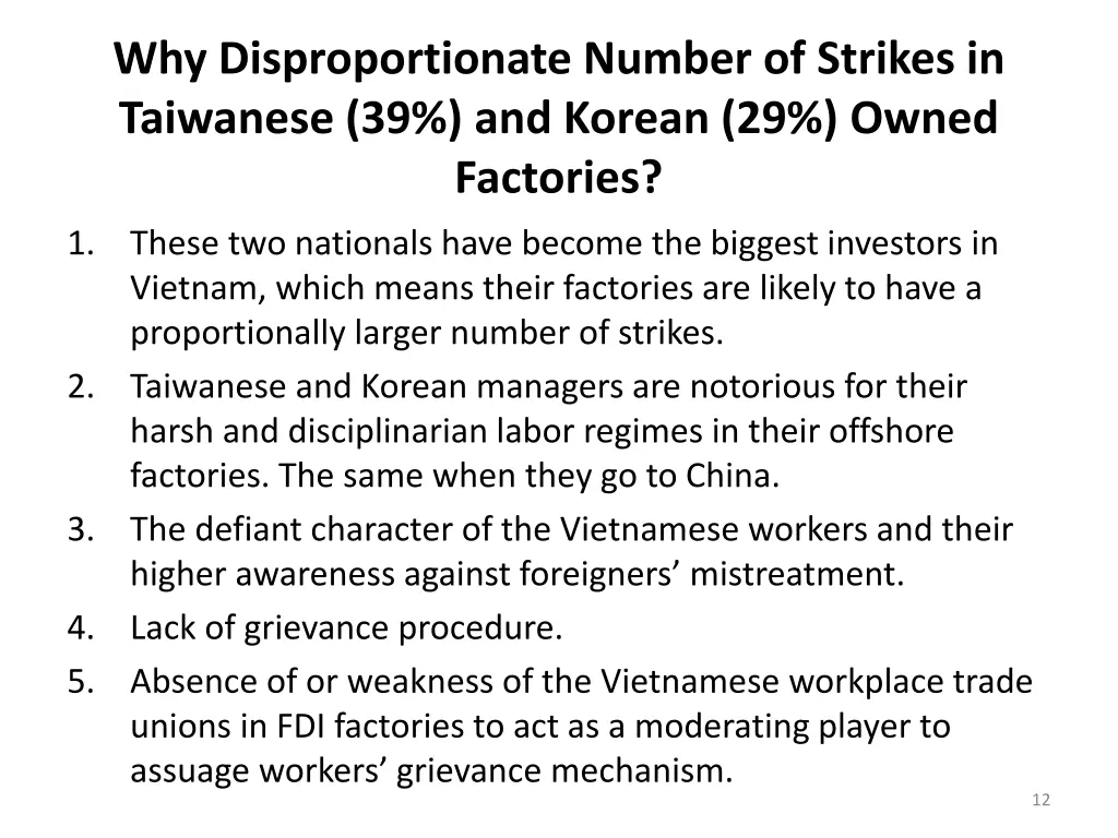 why disproportionate number of strikes