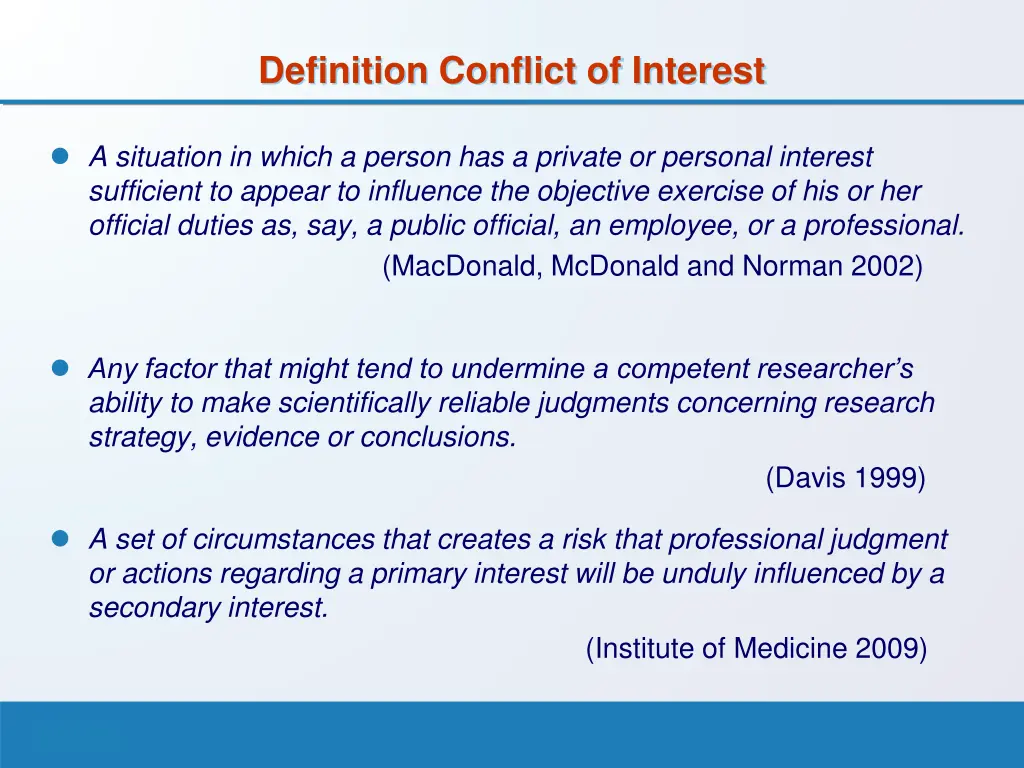 definition conflict of interest