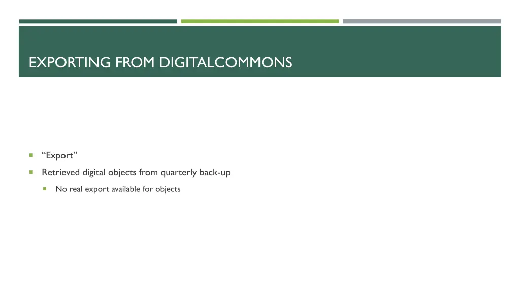 exporting from digitalcommons