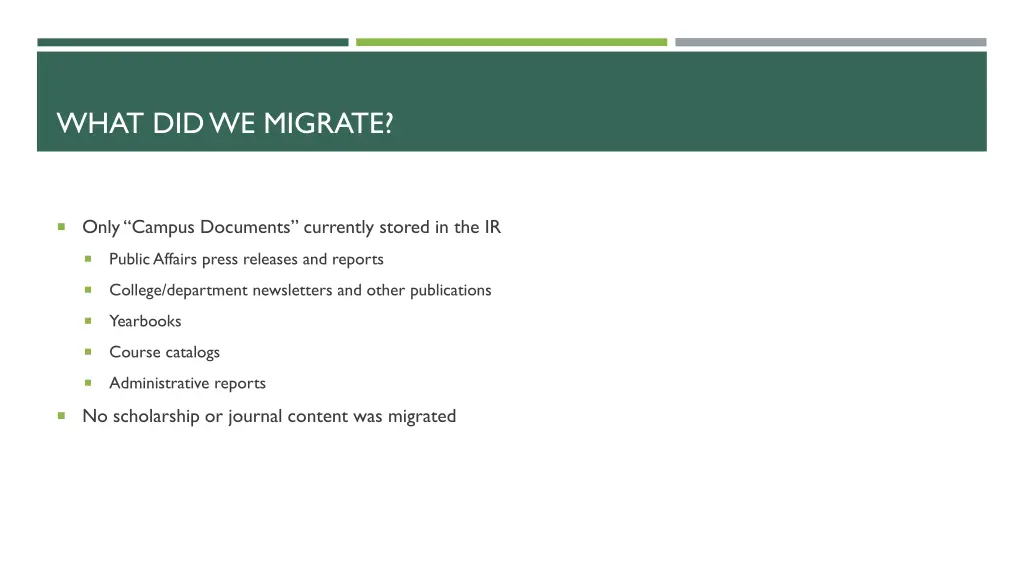 what did we migrate