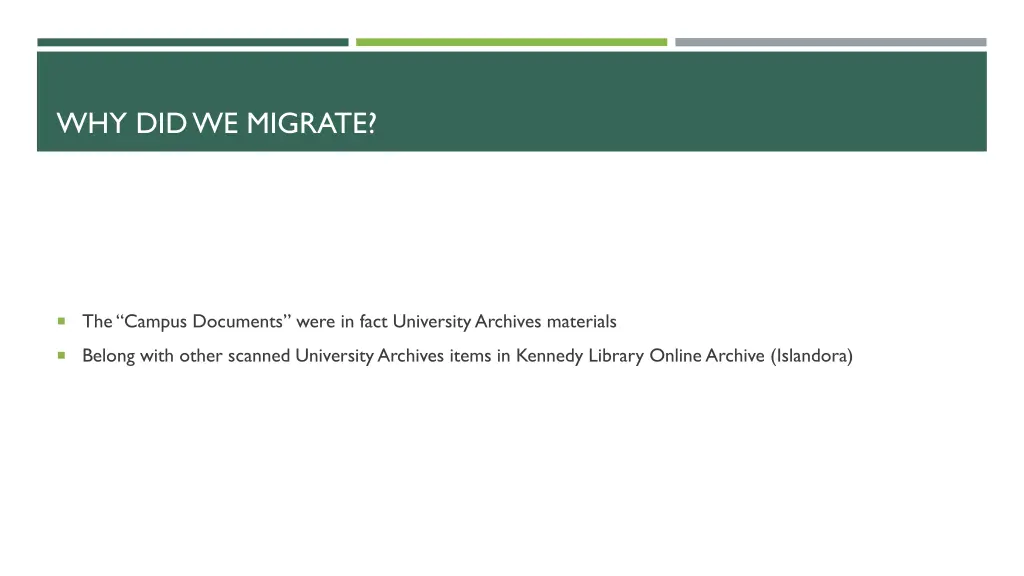 why did we migrate