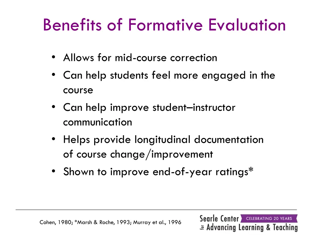 benefits of formative evaluation