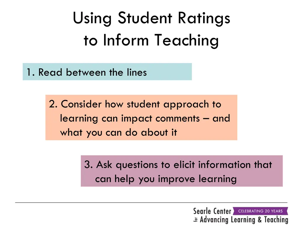 using student ratings to inform teaching