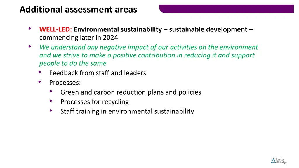 additional assessment areas 1