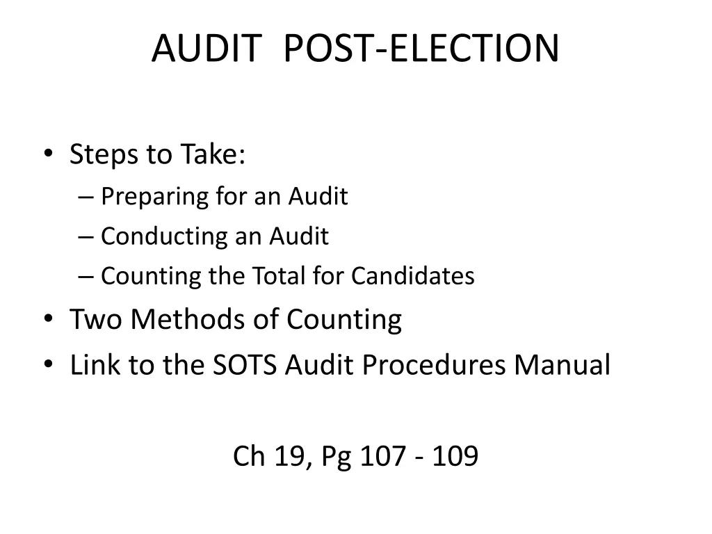 audit post election