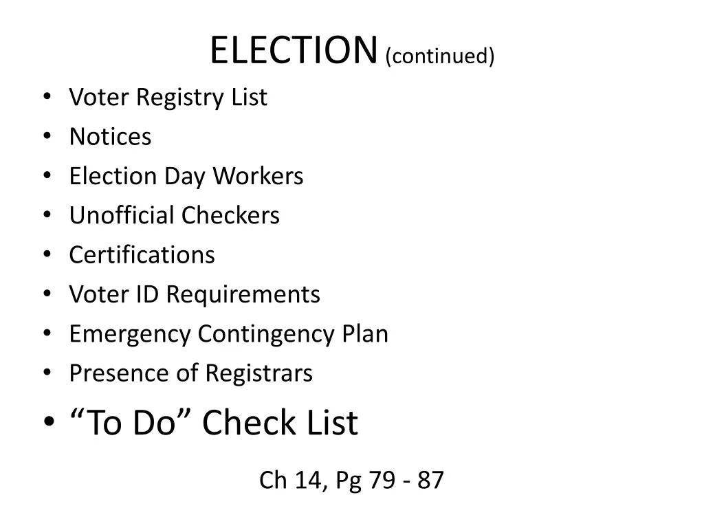 election continued