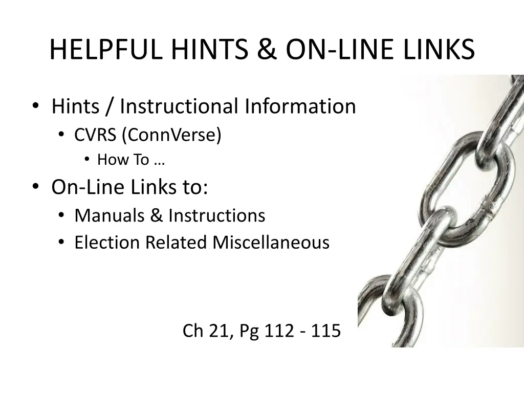 helpful hints on line links