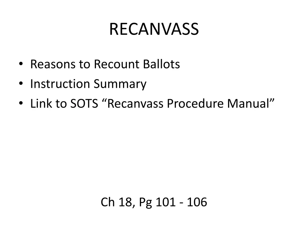 recanvass