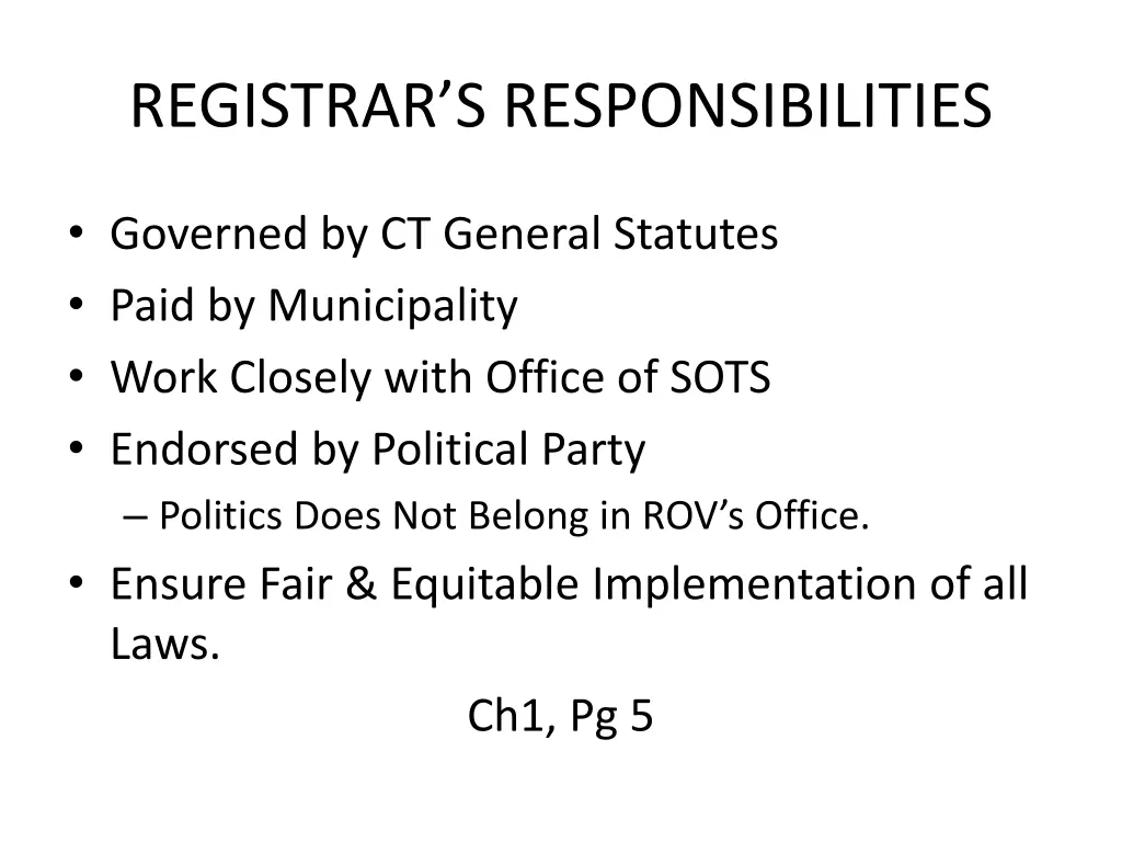 registrar s responsibilities