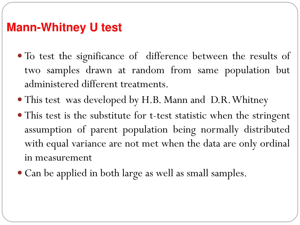 mann whitney u test