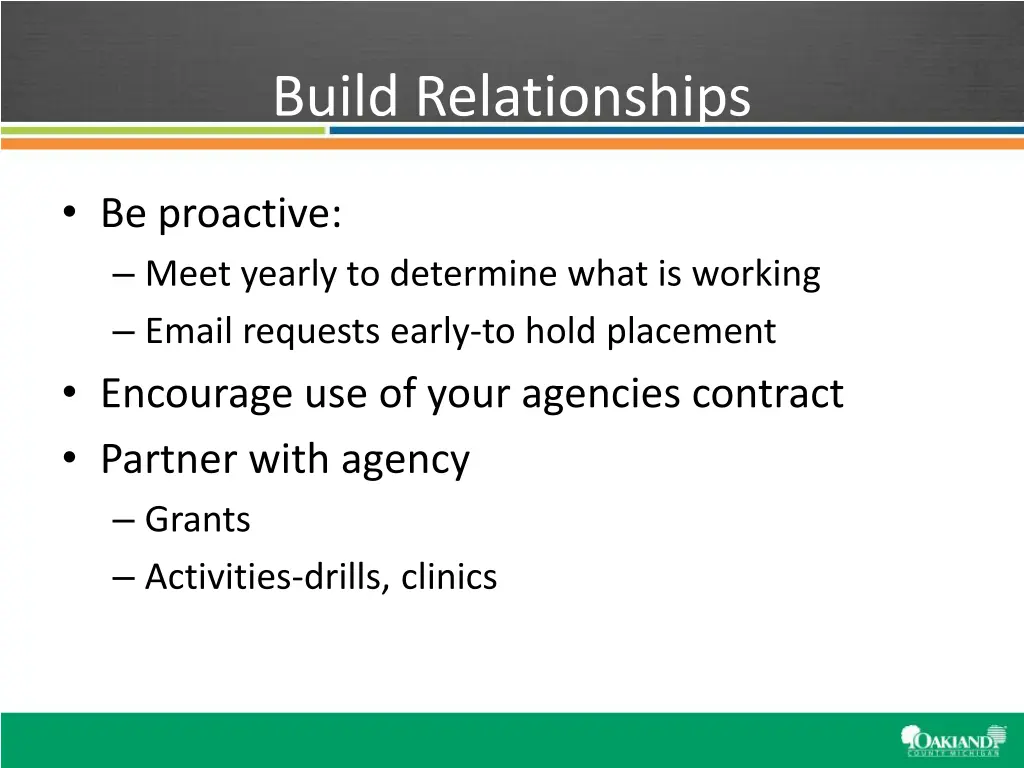 build relationships