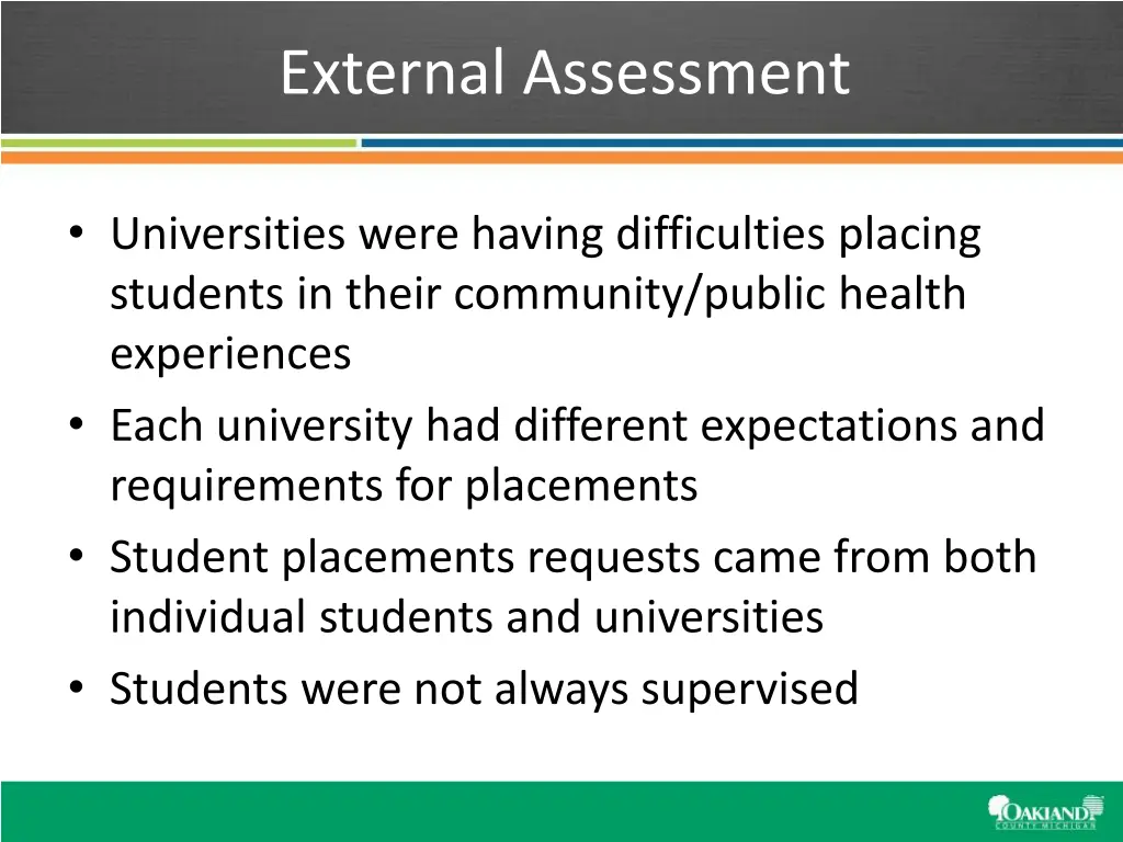 external assessment