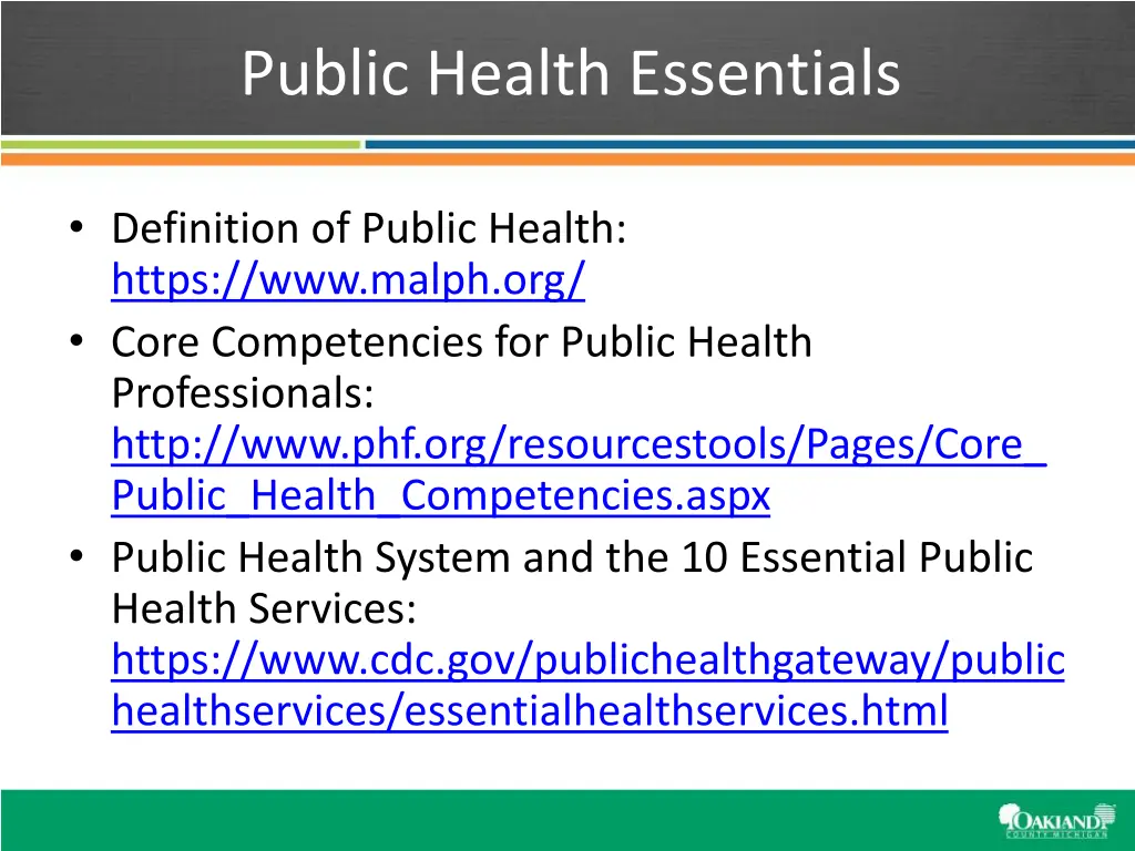 public health essentials