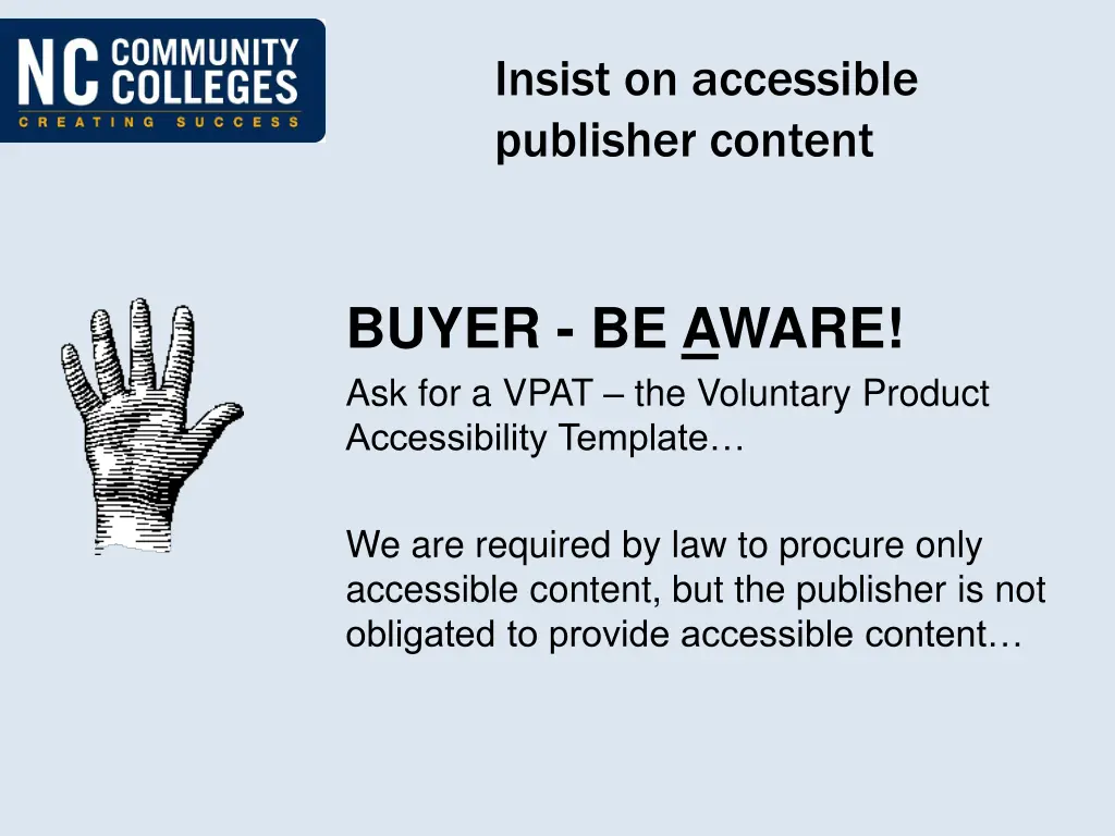 insist on accessible publisher content