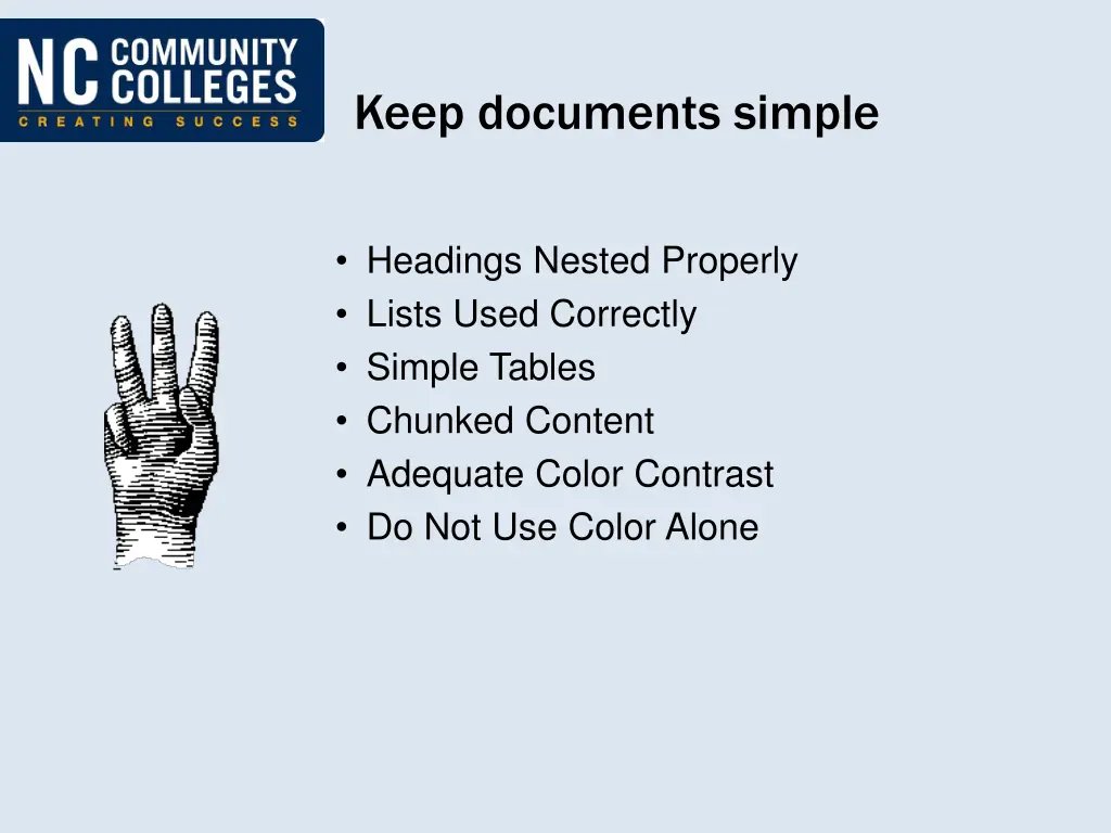 keep documents simple