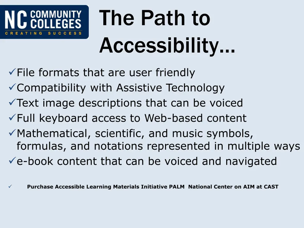 the path to accessibility