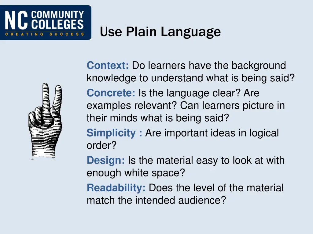 use plain language