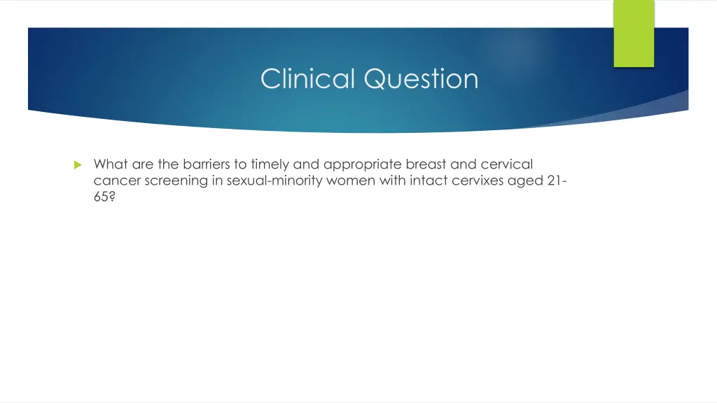 clinical question
