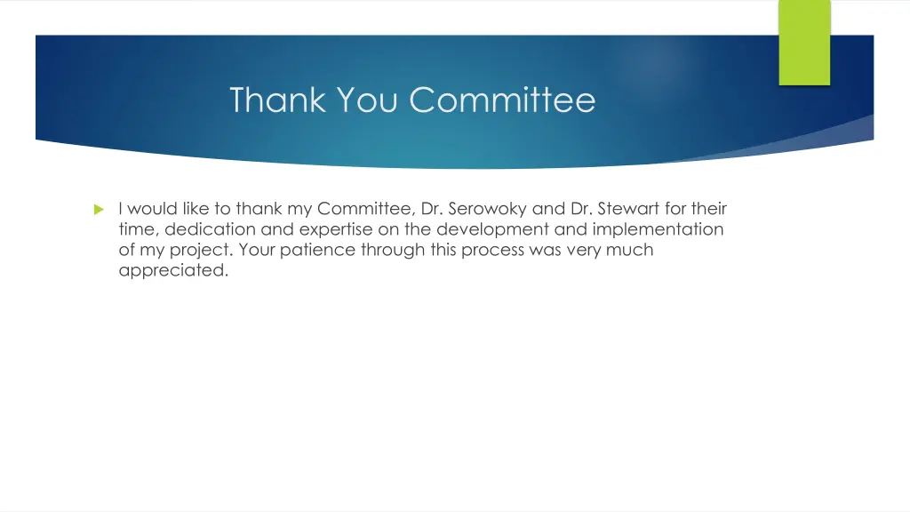 thank you committee