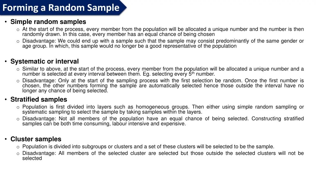 forming a random sample