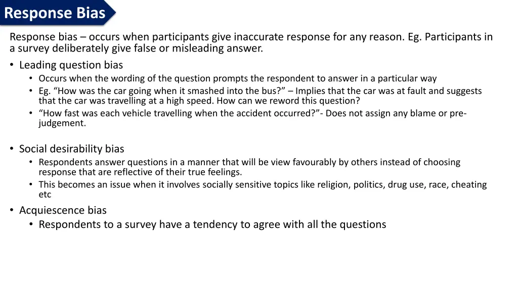 response bias