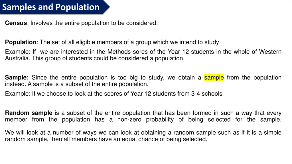 samples and population