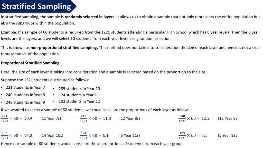 stratified sampling