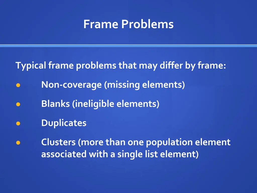 frame problems