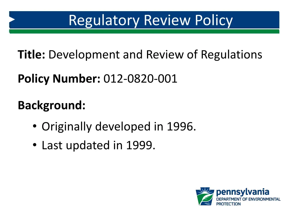 regulatory review policy