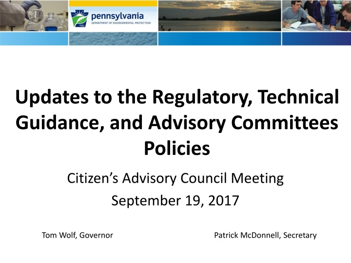 updates to the regulatory technical guidance