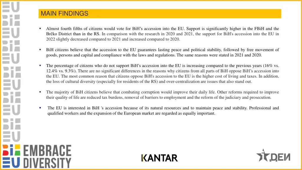 main findings