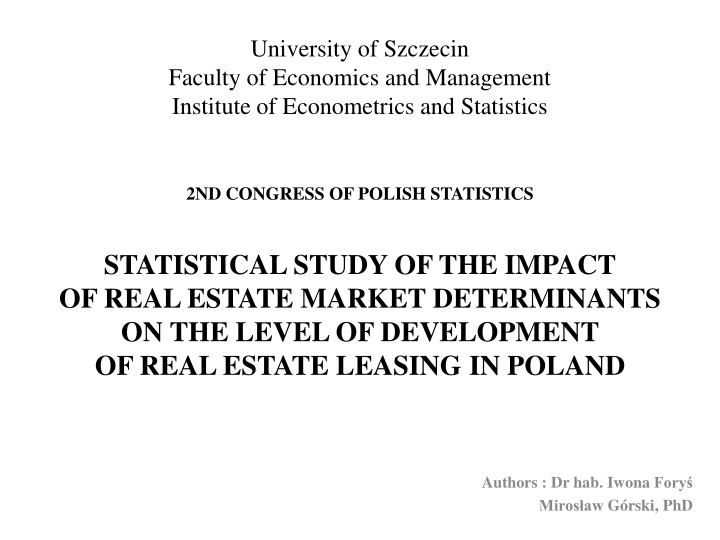 university of szczecin faculty of economics