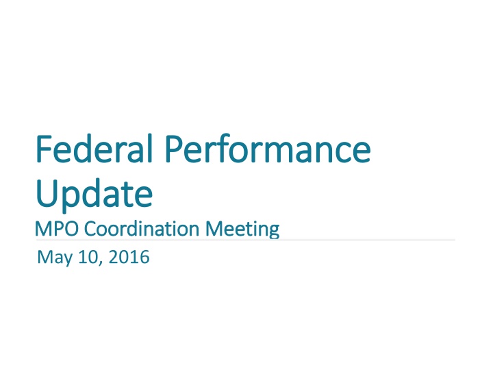 federal performance federal performance update