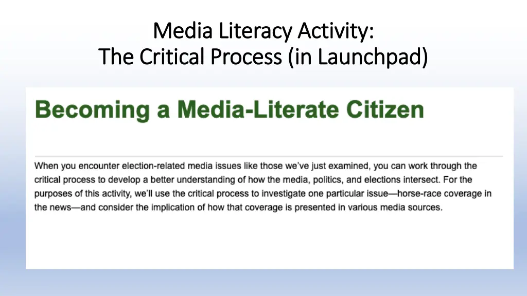 media literacy media literacy activity