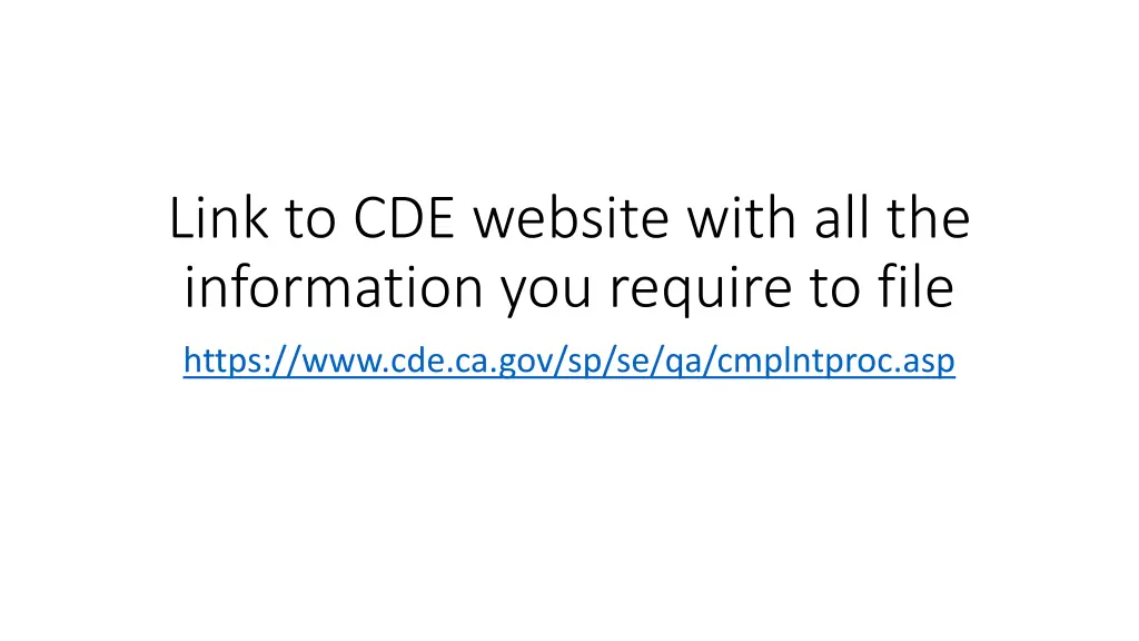 link to cde website with all the information