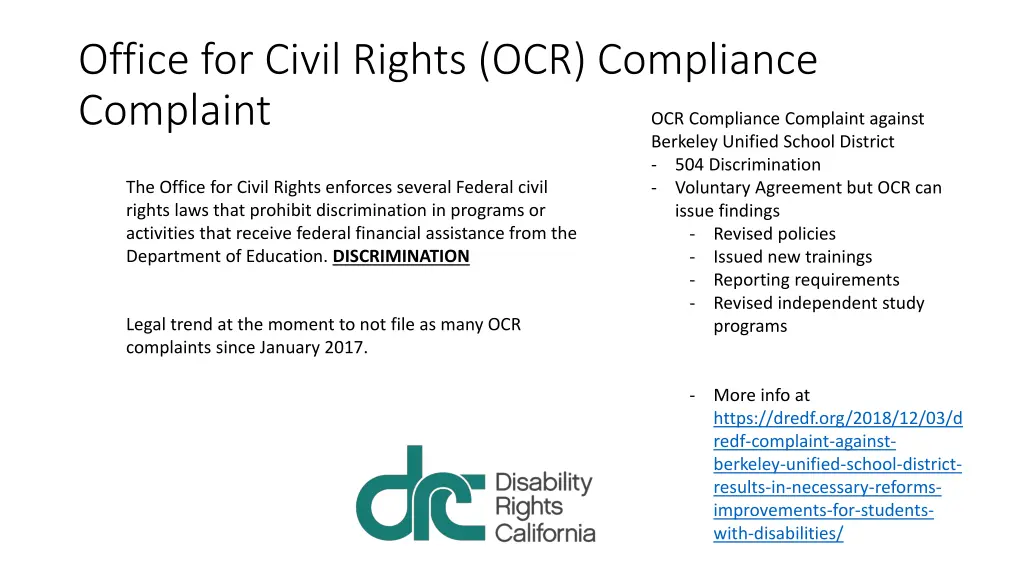 office for civil rights ocr compliance complaint